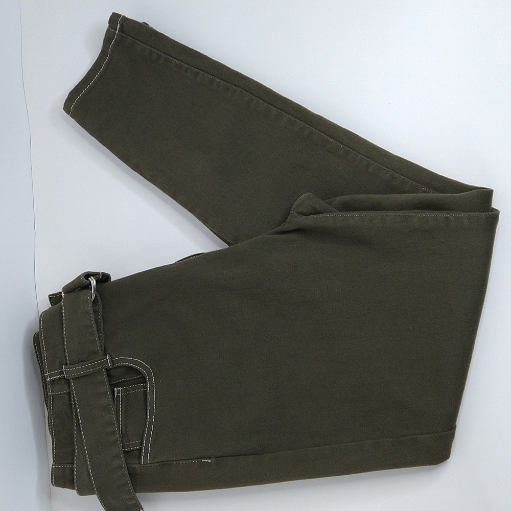 Roebuck & Co R1893 Belted Olive Green Skinny Jeans Size:12